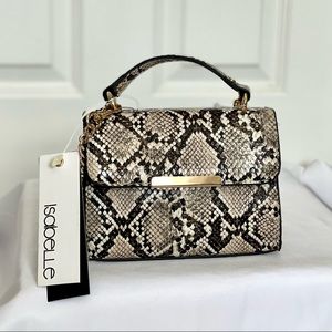 Isabelle Vegan Mini Snakeskin Satchel/Crossbody Bag